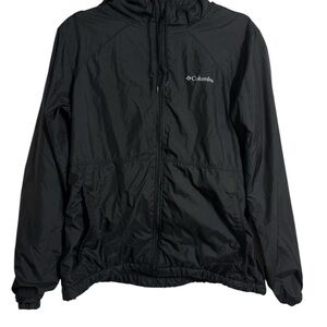 Columbia Fleece-Lined Waterproof Black Hooded Rain Jacket - Women’s Size M